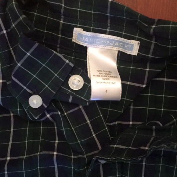 Janie and Jack corduroy pants and checked shirt - Picture 4 of 5